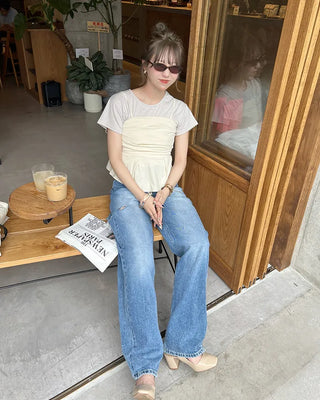 Simple round neck short-sleeved T-shirt