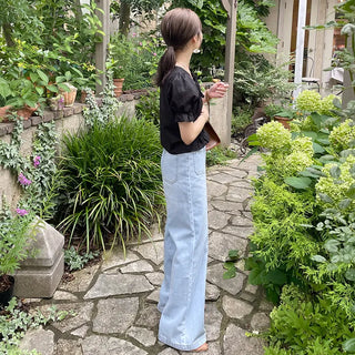Ribbon frill blouse