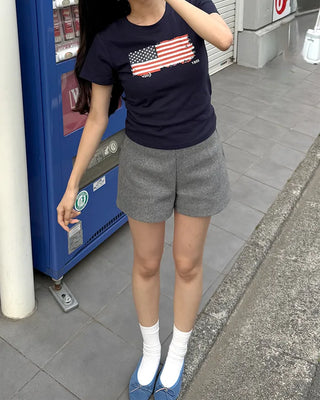 Vintage USA print short-sleeved T-shirt