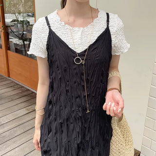 Wrinkle Camisole Long Dress