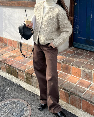 Boucle V-neck cardigan