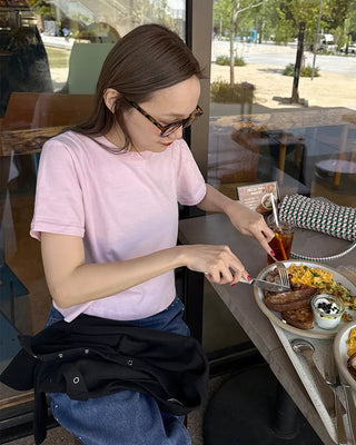 Colorful basic short-sleeved T-shirt