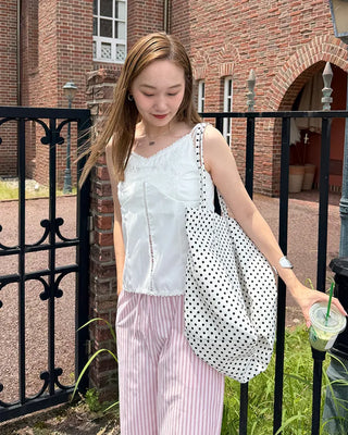 Flower stitch fagoting camisole