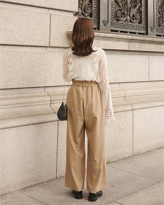 (ORIGINAL) High-waisted frill banding pants