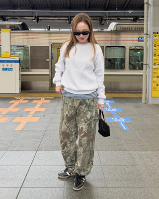 (Unisex) Double Knee Wide Tree Camouflage Pants