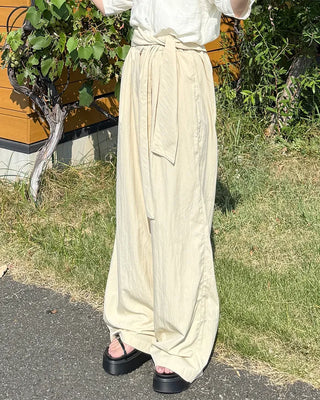 Scarf-layered pants