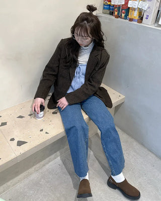 Patch pocket denim pants