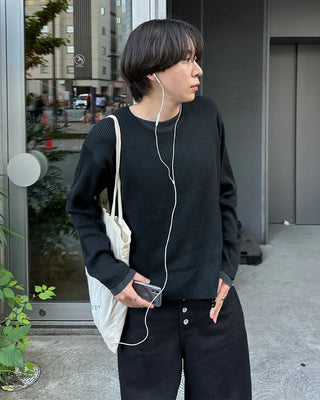 Crop-fit layered knit