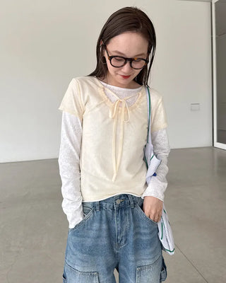 See-through short-sleeved T-shirt