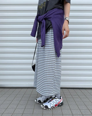 Triple Border Rib Easy Maxi Skirt