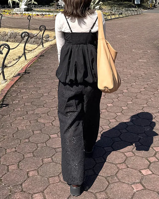 Lace banding pants