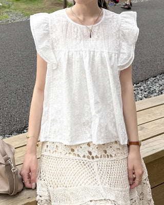 Frilled Punching Wing Blouse