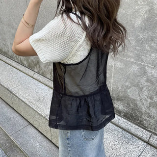 Double-strap sheer bustier