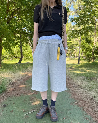 Layered sweat shorts