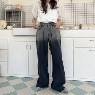 Pleated short-sleeved blouse