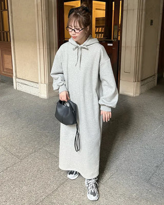 Brushed Hooded Long Dress
