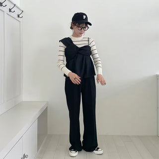 Slim-fit striped ribbed knit