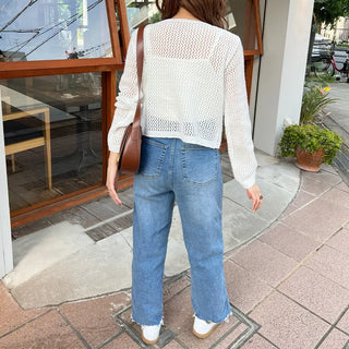 Double zip-up knit cardigan