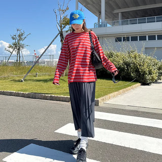 Striped long-sleeved T-shirt