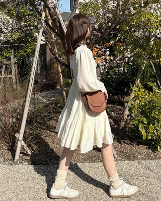 Frill String Point Shirring Dress