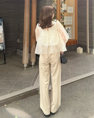 String strap wide slacks