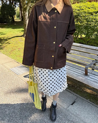 Polka Dot Frill Midi Skirt