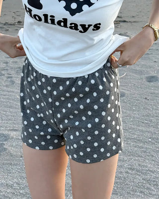 Polka Dot Knit Shorts
