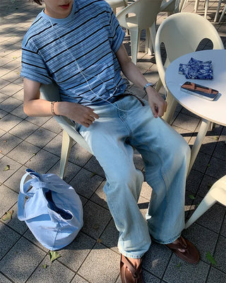 Casual striped short-sleeved T-shirt