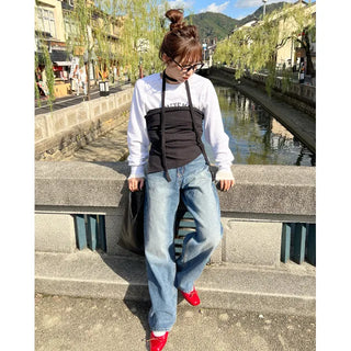 Scarf set ribbed bustier top