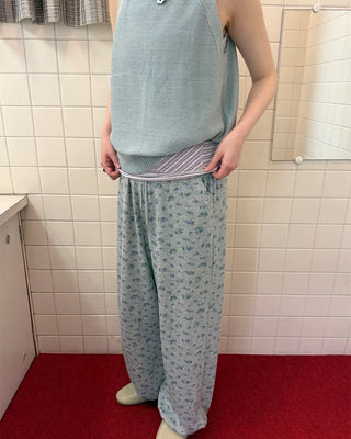 Flower pattern sweatpants