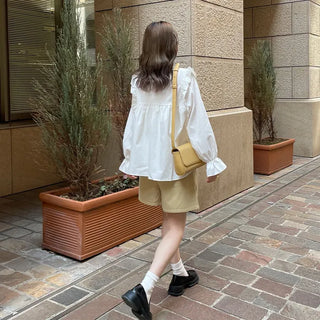 Pintuck frill blouse