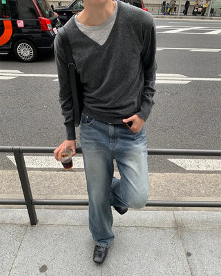 Slim bootcut denim pants