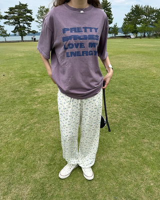 Flower Summer Waffle Easy Pants