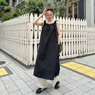 Bag set shirred nylon dress