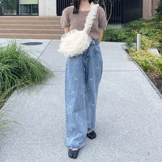 Round neck boa knit