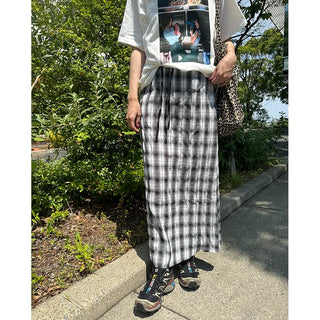 Checked Easy Long Skirt