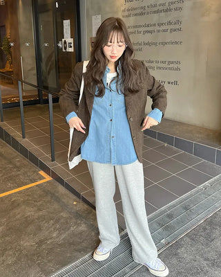 Patch pocket denim shirt