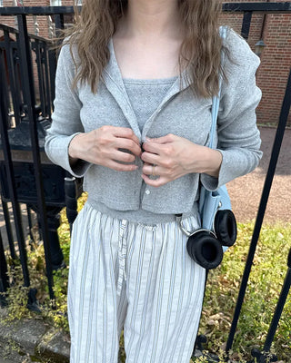 Perforated Sleeveless Cardigan Set