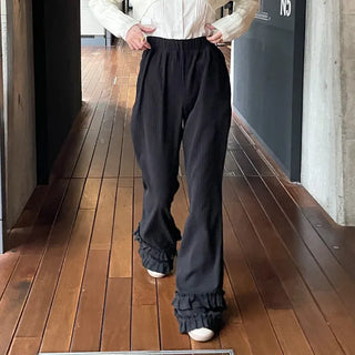 Ribbed Frill Banding Pants