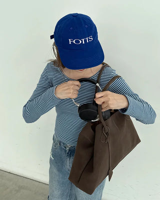 Suede shoulder bag