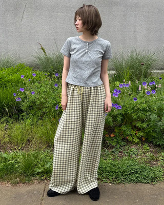 Checked Summer Easy Pants