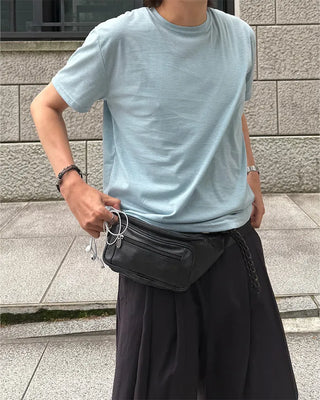 Faux Leather Multi-Pocket Waist Bag
