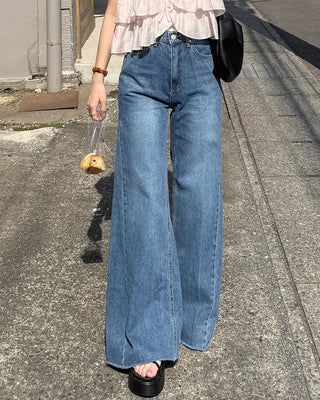 Slit detail denim pants