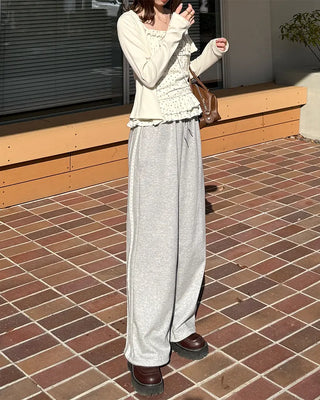 Side lace point sweatpants