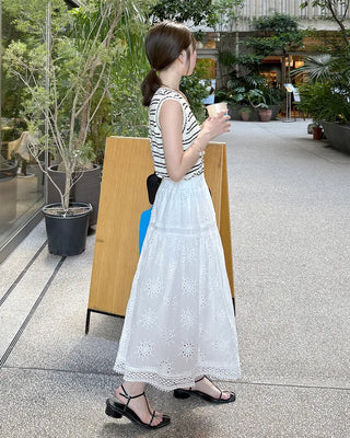 Border Round Neck Sleeveless