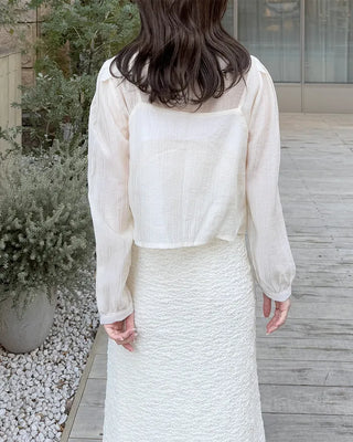Bustier blouse layered set