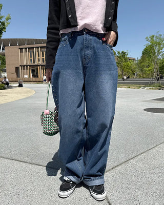 Stud Line Denim Pants