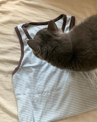 Striped sleeveless top