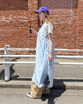 Side drawstring camisole long dress