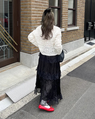 Shatin Gathered Lace Cancan Long Skirt
